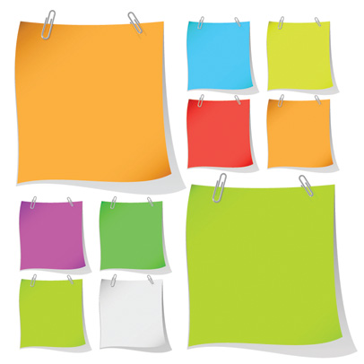 free vector Colored paper notes vector